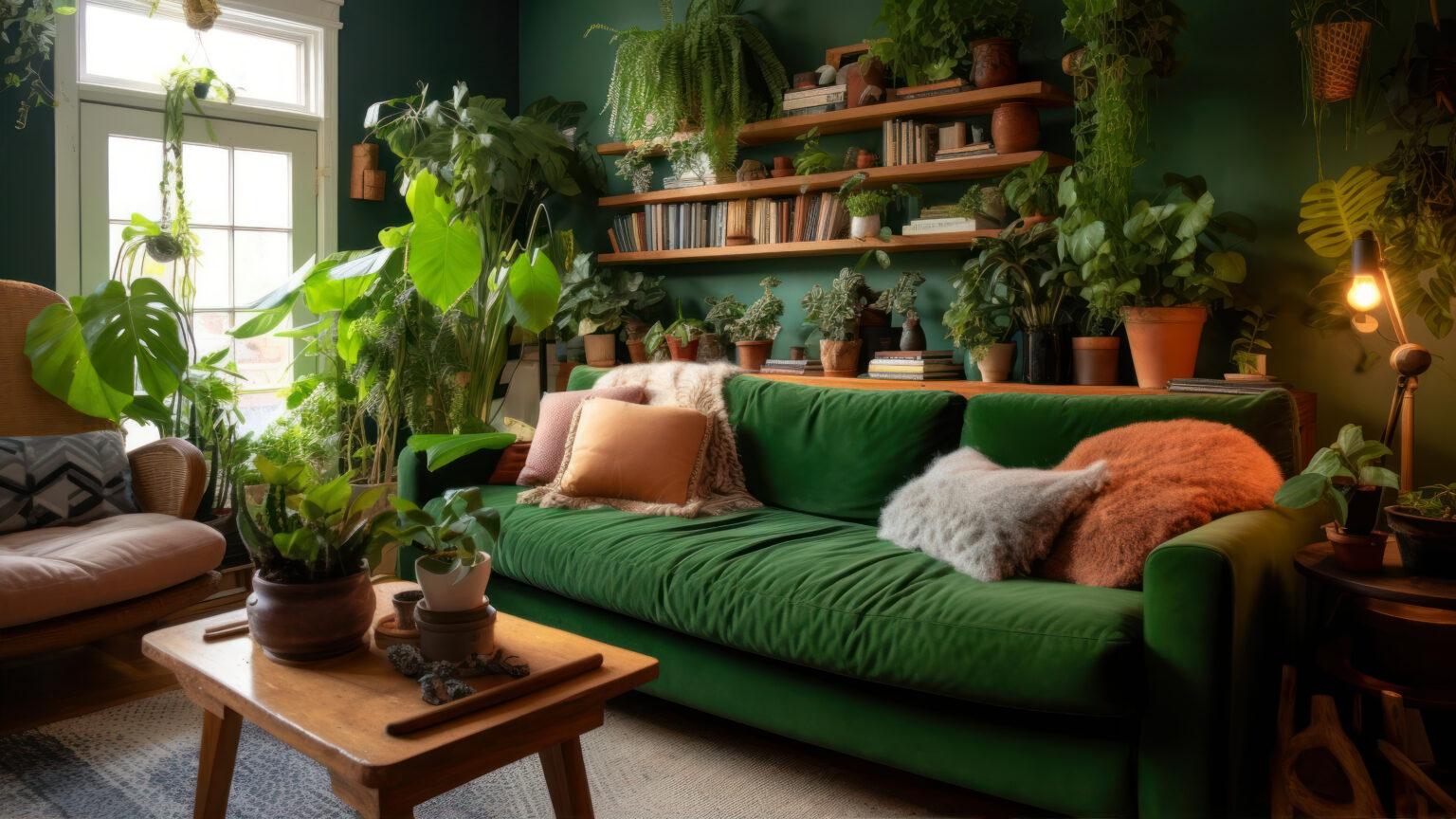Urban Jungle: Wie man ein Wohnzimmer in eine grüne Oase verwandelt