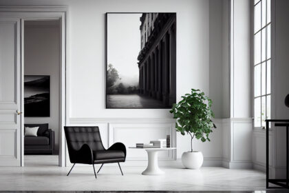 Wohnzimmer in Schwarz-Weiß: Klassische Eleganz und zeitlose Ästhetik