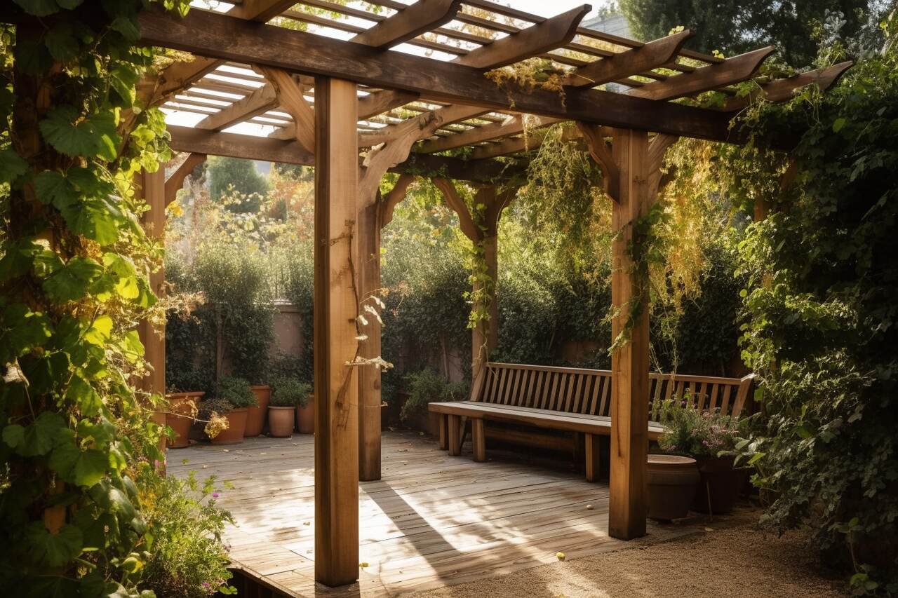 Pergola aus Holz für Weinreben Auswahl des besten Materials und
