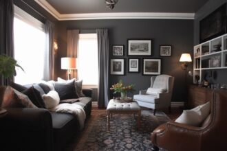 Wohnzimmer in Grau