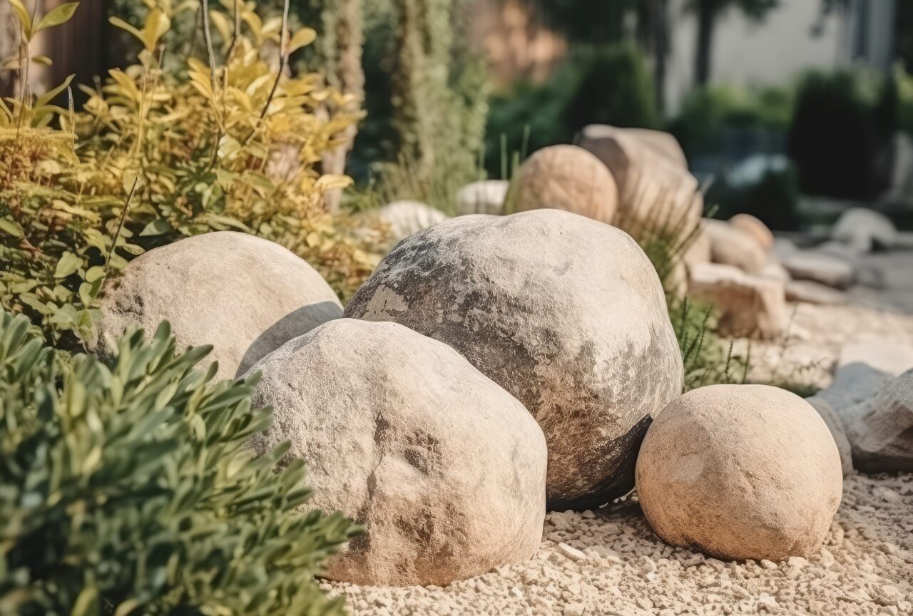 stones outdoor natural plants park fresh placement generate ai Easy Resize.com